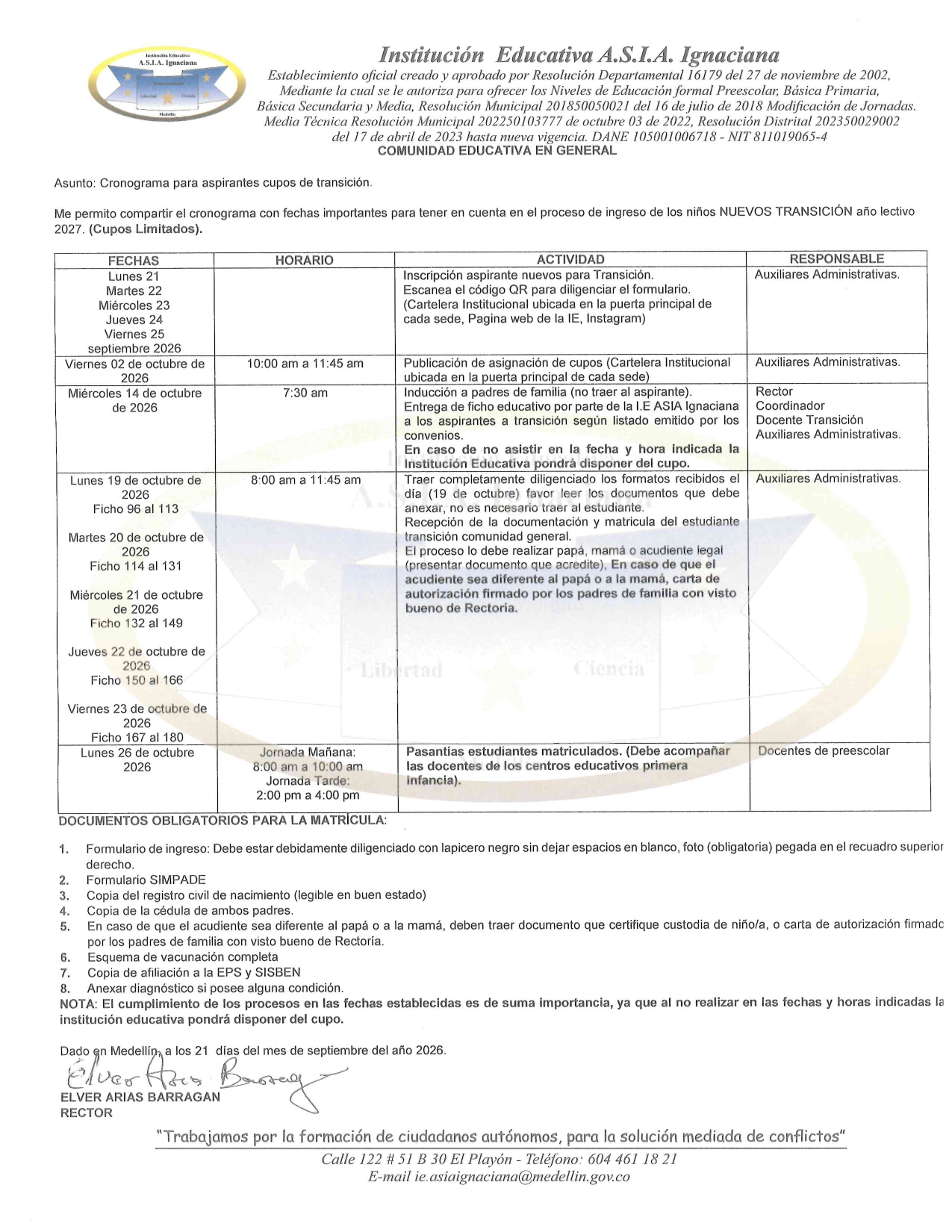 Circular cronograma Transición 2027